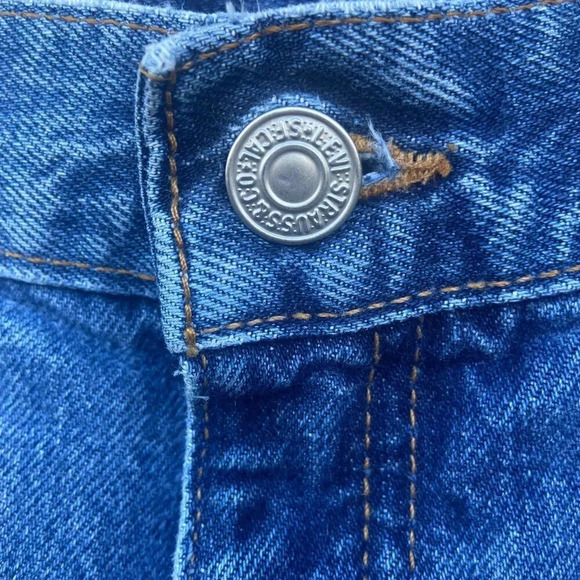 Levi's 505 2001 Y2K Vintage Dark Washed Low Rise Straight Leg Jeans, 12 Mis M - Picture 8 of 8